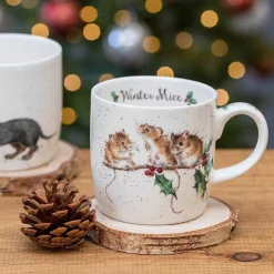 Wrendale Designs 'Winter Mice' Small Bone China Mug (11oz)- Animals|Animals