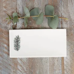 Toasted Crumpet Winter Spruce Bone China Rectangular Soap Dish- Soaps & Lotions