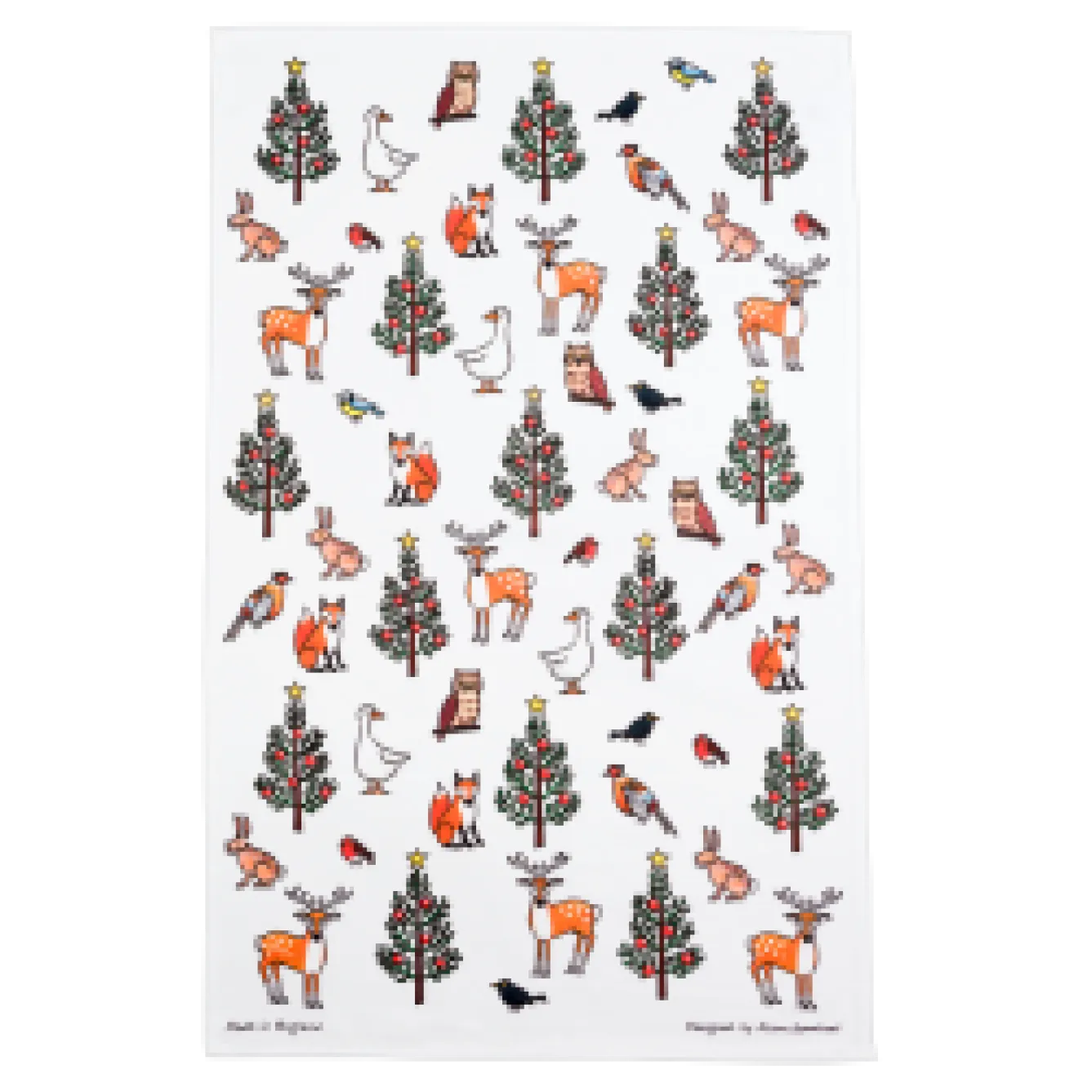 Alison Gardiner Winter Wildlife Tea Towel- Tea|Tea Towels