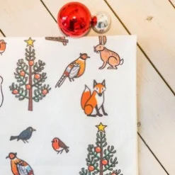 Alison Gardiner Winter Wildlife Tea Towel- Tea|Tea Towels