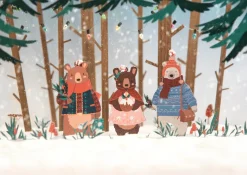Dapple & Dot Wintery Bears Wooden Decorations- Christmas