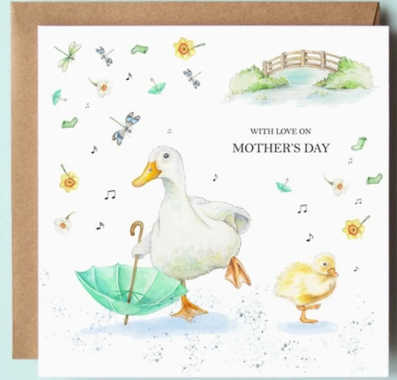 West Country Designs 'With Love on Mother's Day' Duck and Duckling Card- Mother's Day|Mother's Day