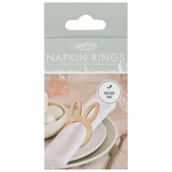 Ginger Ray Wooden Easter Bunny Napkin Rings- Easter|Seasonal Decor
