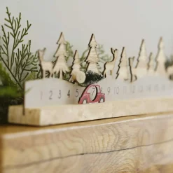 Ginger Ray Wooden Reusable Advent Calendar with Moveable Car- Advent|Seasonal Decor