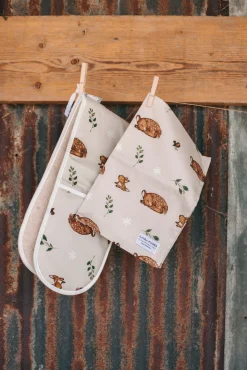 Laura Fisher Woodland Animals Cotton Tea Towel- Tea|Tea Towels