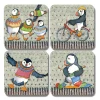 Emma Ball Woolly Puffins Coasters - Set of 4- Coasters