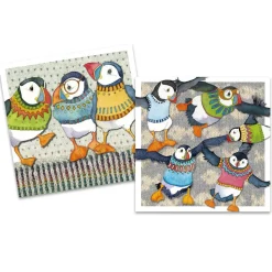 Emma Ball Woolly Puffins pack of 10 Mini Notecards- Stationery|Greeting Cards