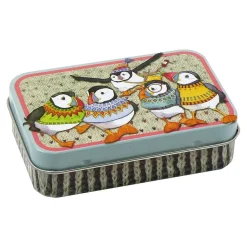 Emma Ball Woolly Puffins Set of 6 Stitch Crochet Markers in a Pocket Tin- Crafts