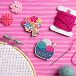 Hawthorn Handmade Yarn Basket Magnetic Needle Holder- Crafts