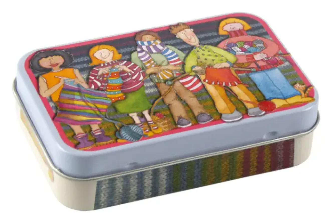 Emma Ball Yarn Club Hinged Small Rectangular Tin- Storage