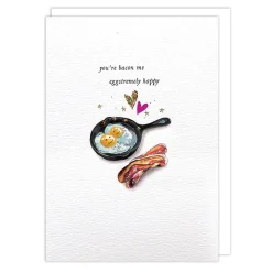 Stephanie Davies You're Bacon Me Eggstremely Happy Greeting Card- Valentine's Day|Greeting Cards