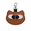 Zatchels Burnt Orange Colorful Cat Leather Bag Charm- Key Chains|Bags