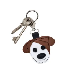 Zatchels Chestnut Cute Dog Leather Bag Charm- Key Chains|Bags
