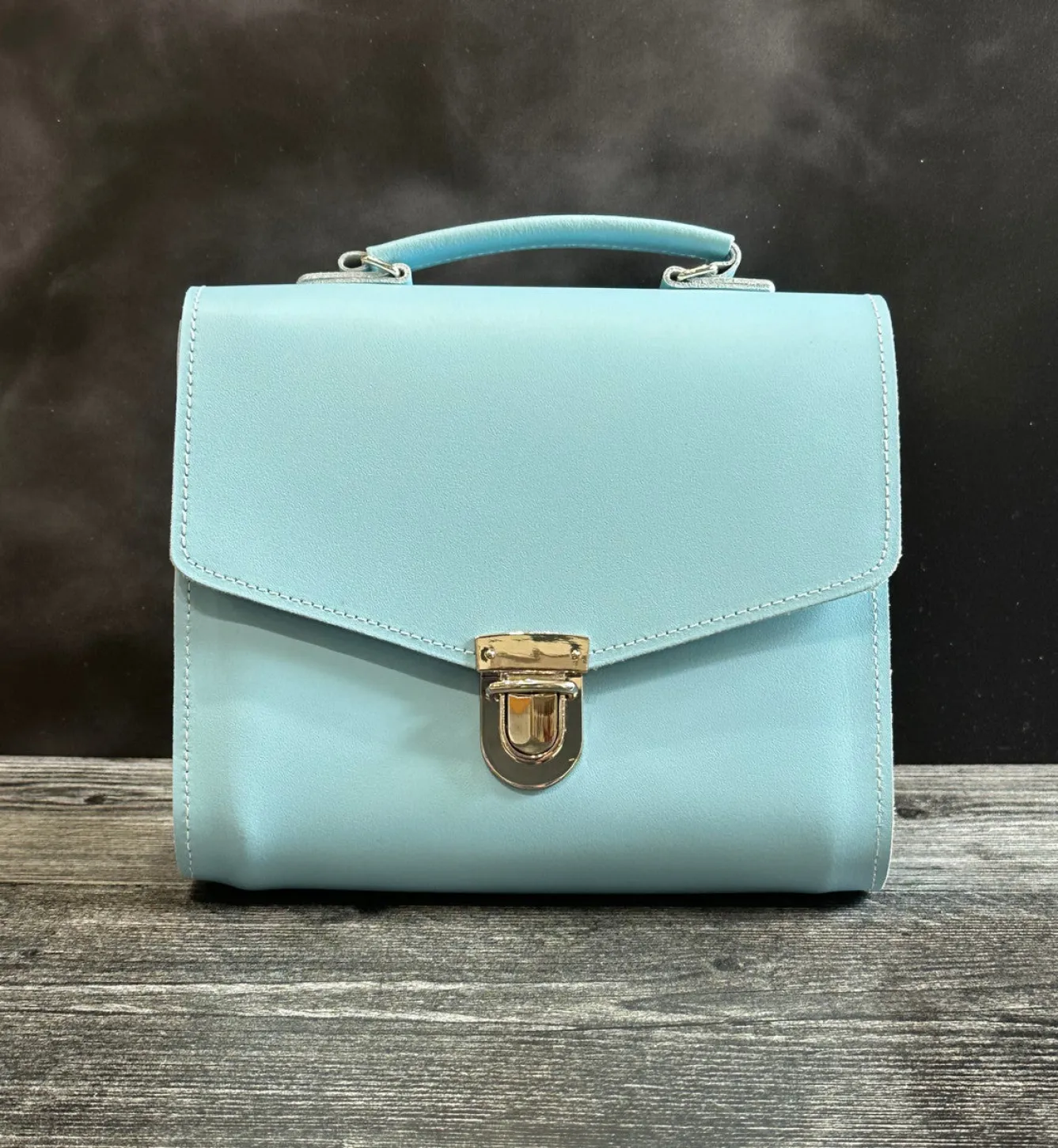 Zatchels Handmade Leather Athena Bag - Baby Blue- Bags