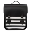 Zatchels Handmade Leather City Backpack - Gothic Black & White Stripe- Bags