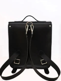 Zatchels Handmade Leather City Backpack - Gothic Black & White Stripe- Bags