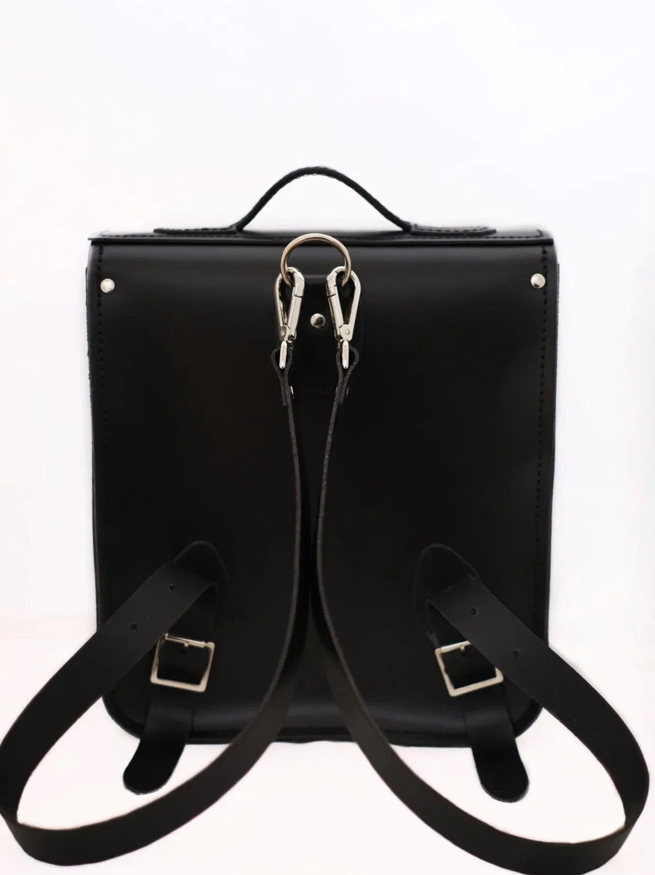 Zatchels Handmade Leather City Backpack - Gothic Black & White Stripe- Bags