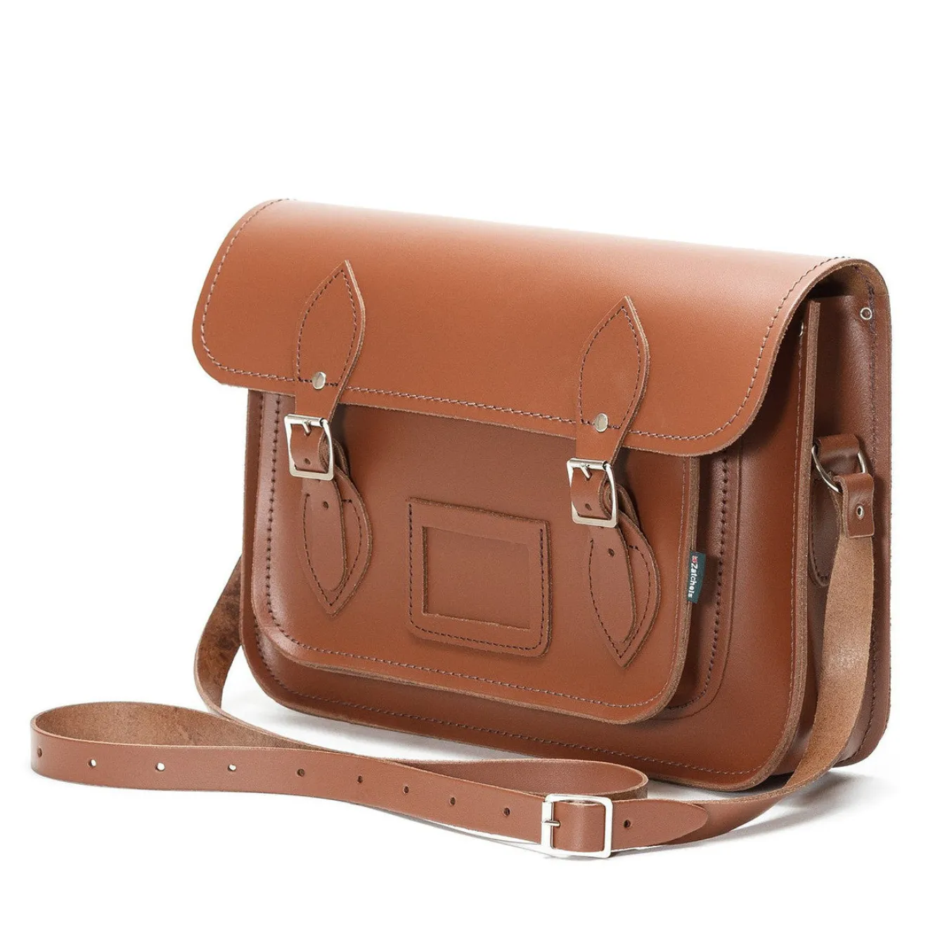 Zatchels Handmade Leather Classic Satchel - Chestnut- Bags