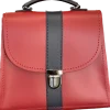 Zatchels Handmade Leather Kensington Handbag - Red with Navy Contrast- Bags