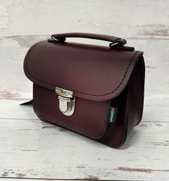 Zatchels Handmade Leather Luna Marsala Red Small Handbag- Bags