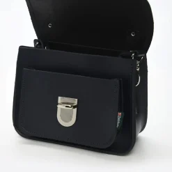 Zatchels Handmade Leather Luna Navy Small Handbag- Bags