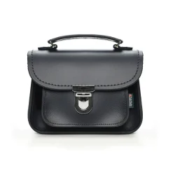 Zatchels Handmade Leather Luna Navy Small Handbag- Bags