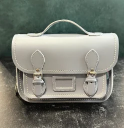 Zatchels Handmade Leather Midi Satchel - Ghost Grey- Bags