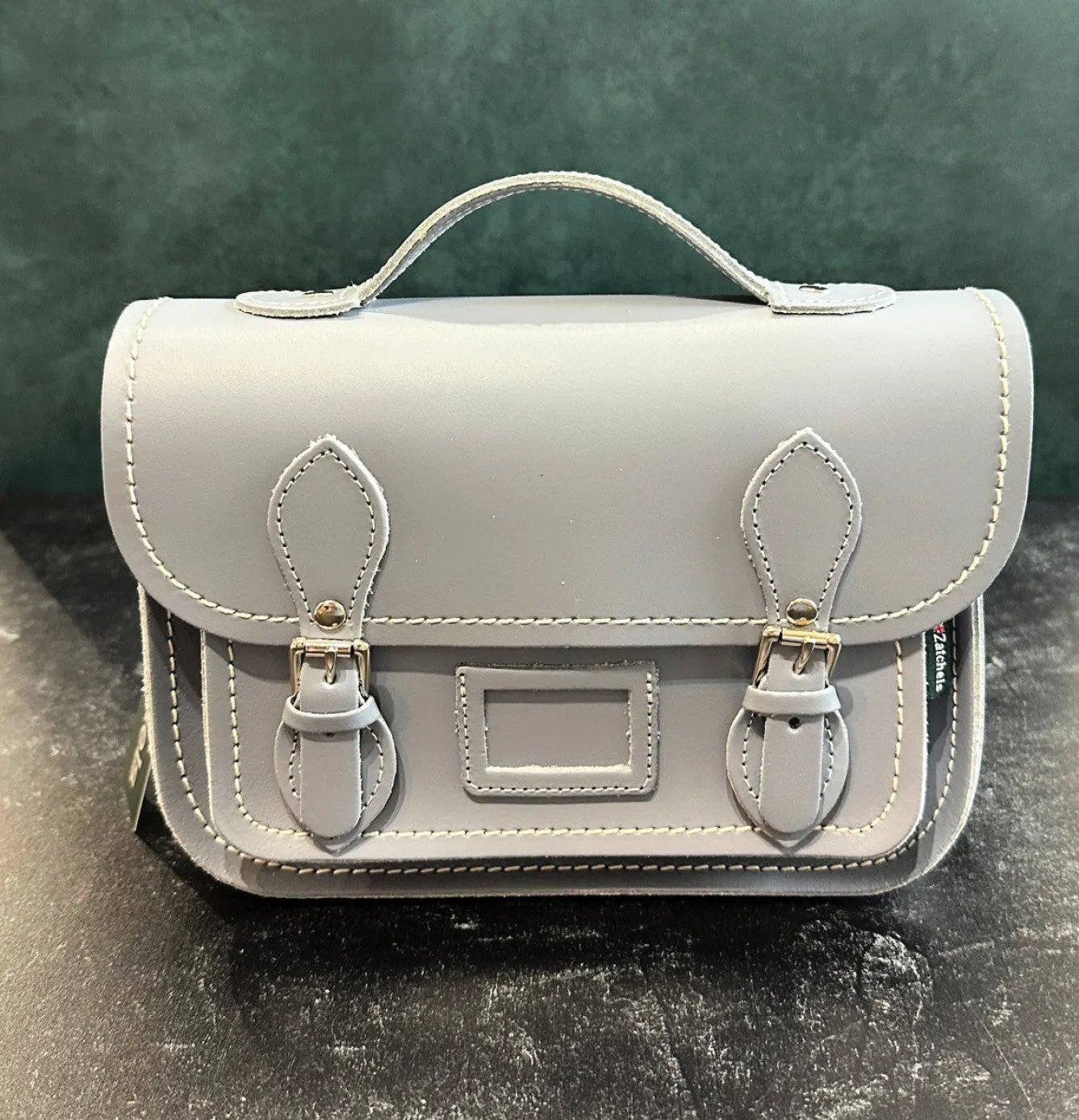 Zatchels Handmade Leather Midi Satchel - Ghost Grey- Bags