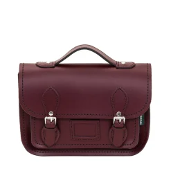 Zatchels Handmade Leather Midi Satchel - Marsala Red- Bags