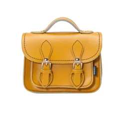 Zatchels Handmade Leather Micro Satchel - Yellow Ochre- Bags