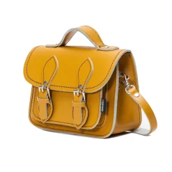 Zatchels Handmade Leather Micro Satchel - Yellow Ochre- Bags
