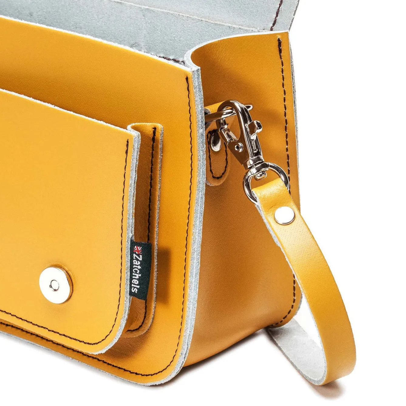 Zatchels Handmade Leather Micro Satchel - Yellow Ochre- Bags