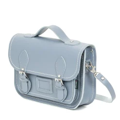 Zatchels Handmade Leather Midi Satchel - Lilac Grey- Bags