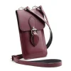 Zatchels Handmade Leather Phone Pouch - Marsala Red- Bags