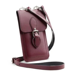 Zatchels Handmade Leather Phone Pouch - Marsala Red- Bags