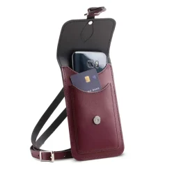 Zatchels Handmade Leather Phone Pouch - Marsala Red- Bags