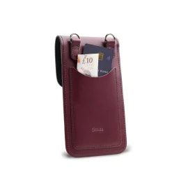 Zatchels Handmade Leather Phone Pouch - Marsala Red- Bags