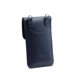 Zatchels Handmade Leather Phone Pouch - Navy Blue- Bags