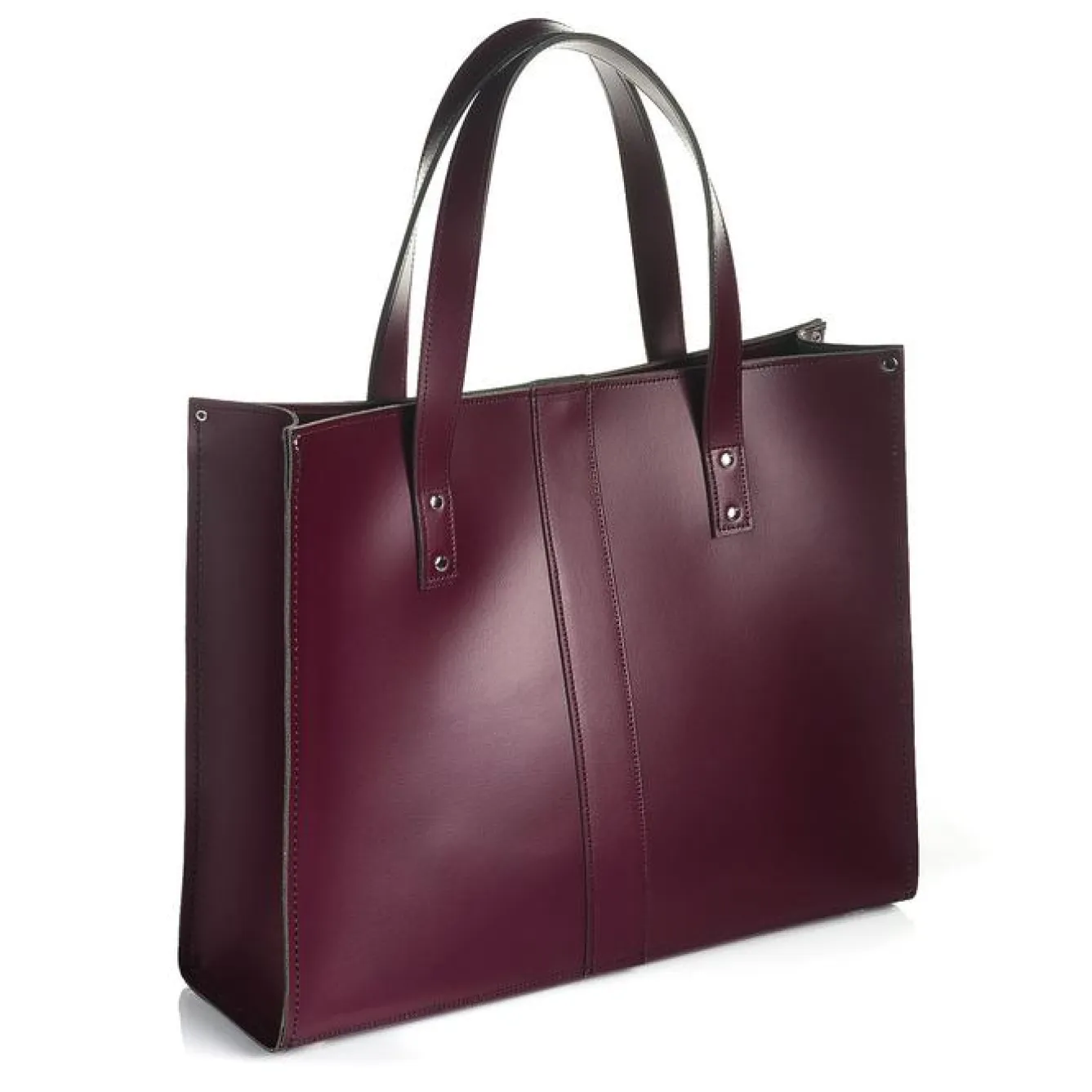 Zatchels Handmade Leather Shopper - Marsala Red- Bags