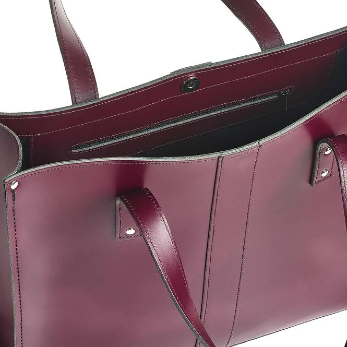 Zatchels Handmade Leather Shopper - Marsala Red- Bags