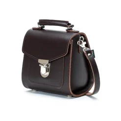 Zatchels Handmade Leather Sugarcube Dark Brown Small Handbag- Bags