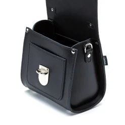 Zatchels Handmade Leather Sugarcube Plus Handbag - Black- Bags
