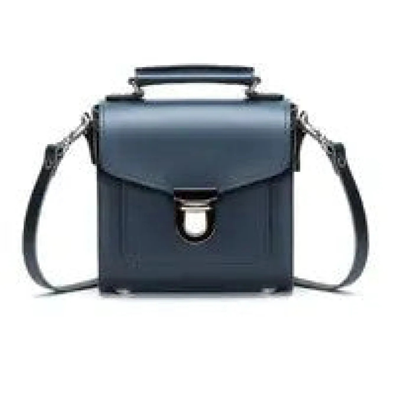 Zatchels Handmade Leather Sugarcube Plus Handbag - Navy- Bags