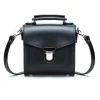Zatchels Handmade Leather Sugarcube Black Small Handbag- Bags