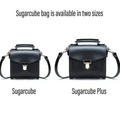 Zatchels Handmade Leather Sugarcube Black Small Handbag- Bags