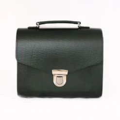 Zatchels Handmade Leather Sugarcube Grande Executive British Racing Green Handbag- Bags