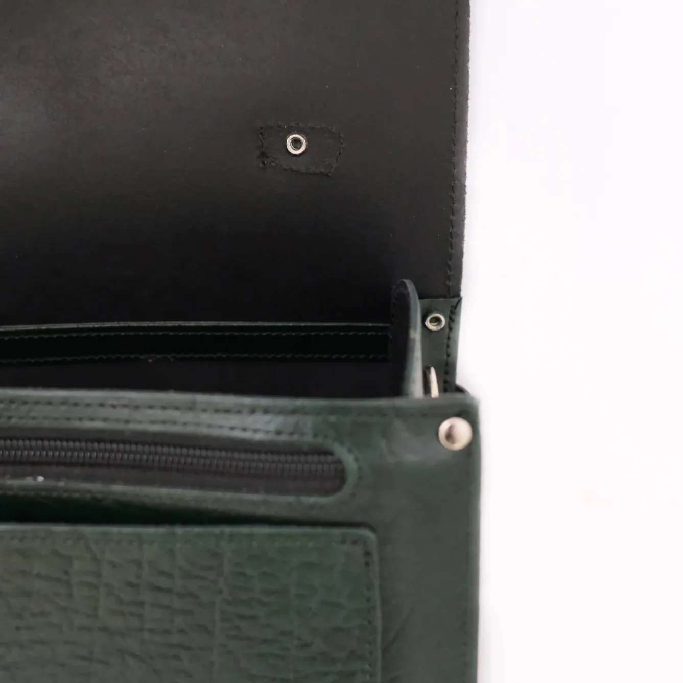 Zatchels Handmade Leather Sugarcube Grande Executive British Racing Green Handbag- Bags