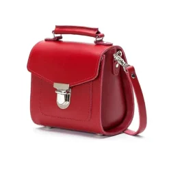 Zatchels Handmade Leather Sugarcube Red Small Handbag- Bags