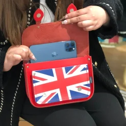 Zatchels Handmade Leather Union Jack Midi Satchel - Red- Bags
