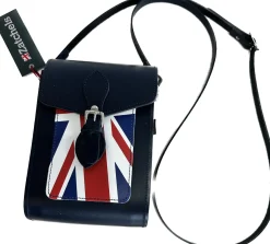 Zatchels Handmade Leather Union Jack Festival Bag - Navy- Bags
